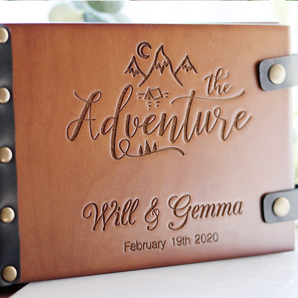 Our Adventure Book Personalized Leather Photo Album