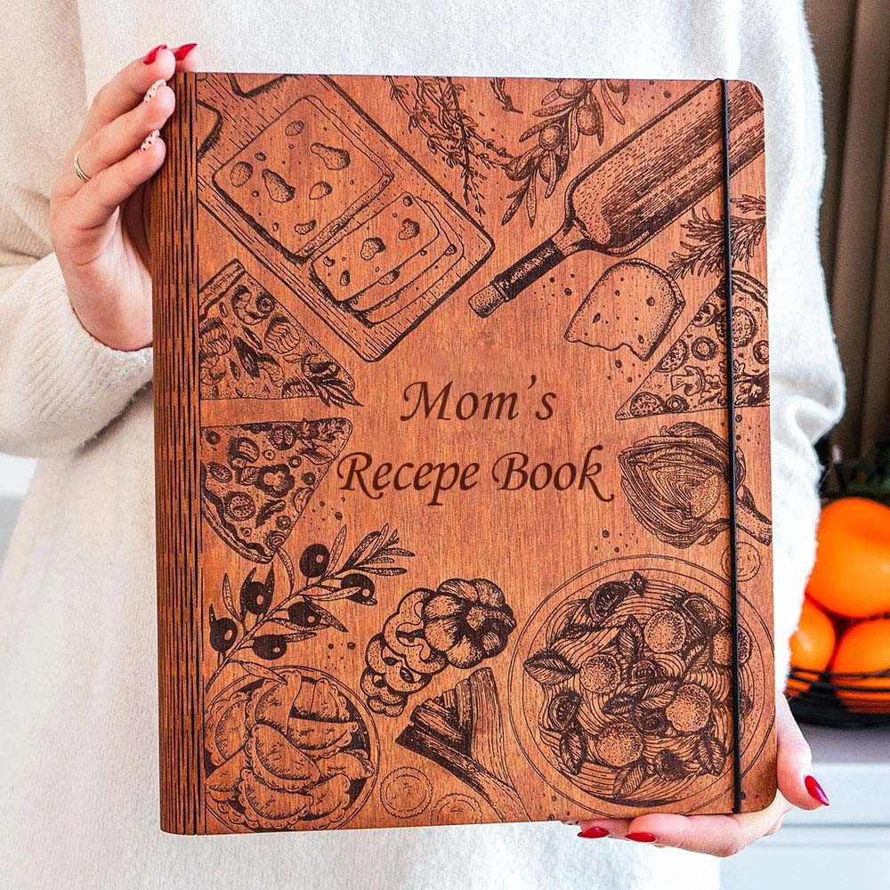 Personalized Family Wooden Recipe Book, Filled With Love & Memories Ideal Gifts for Grandma or Mom