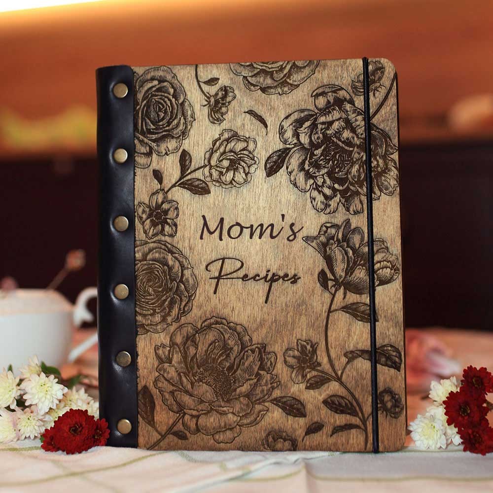 Personalized Family Wooden Recipe Book, Filled With Love & Memories Ideal Gifts for Grandma or Mom