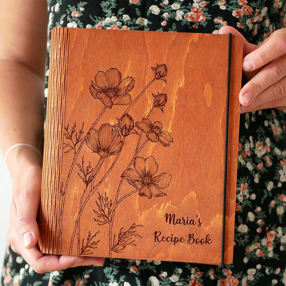 Personalized Family Wooden Recipe Book, Filled With Love & Memories Ideal Gifts for Grandma or Mom