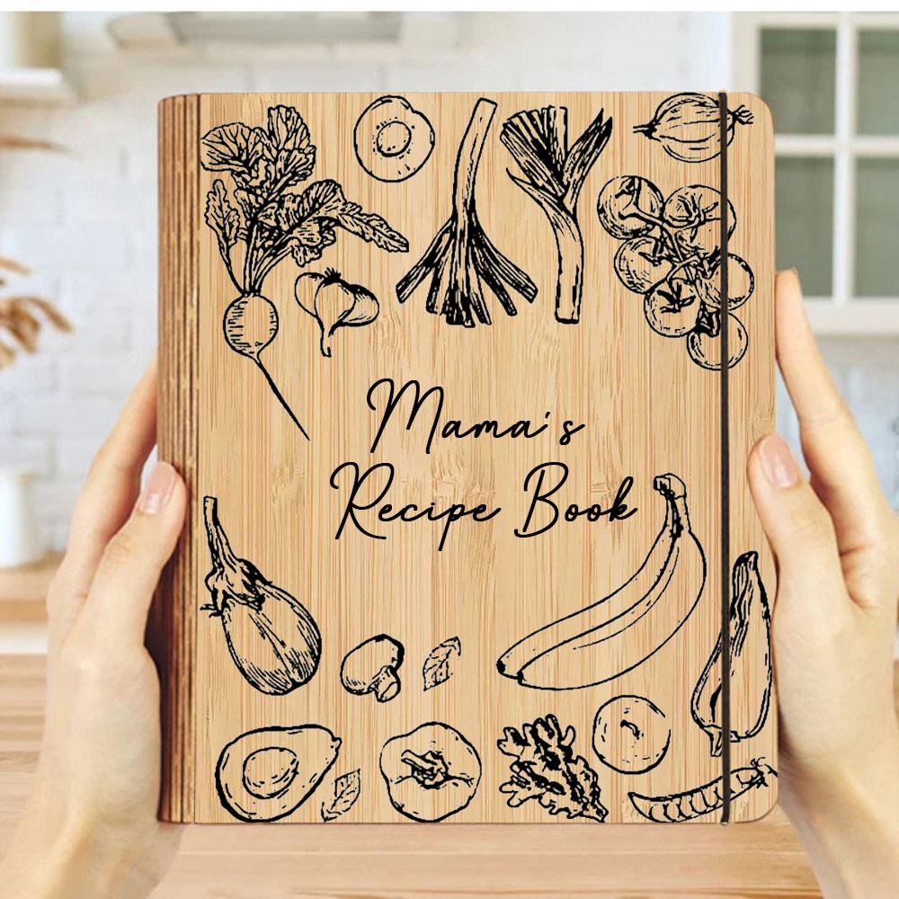 Hot Sale Personalized Family Wooden Recipe Book Mothers Day Gift Ideas