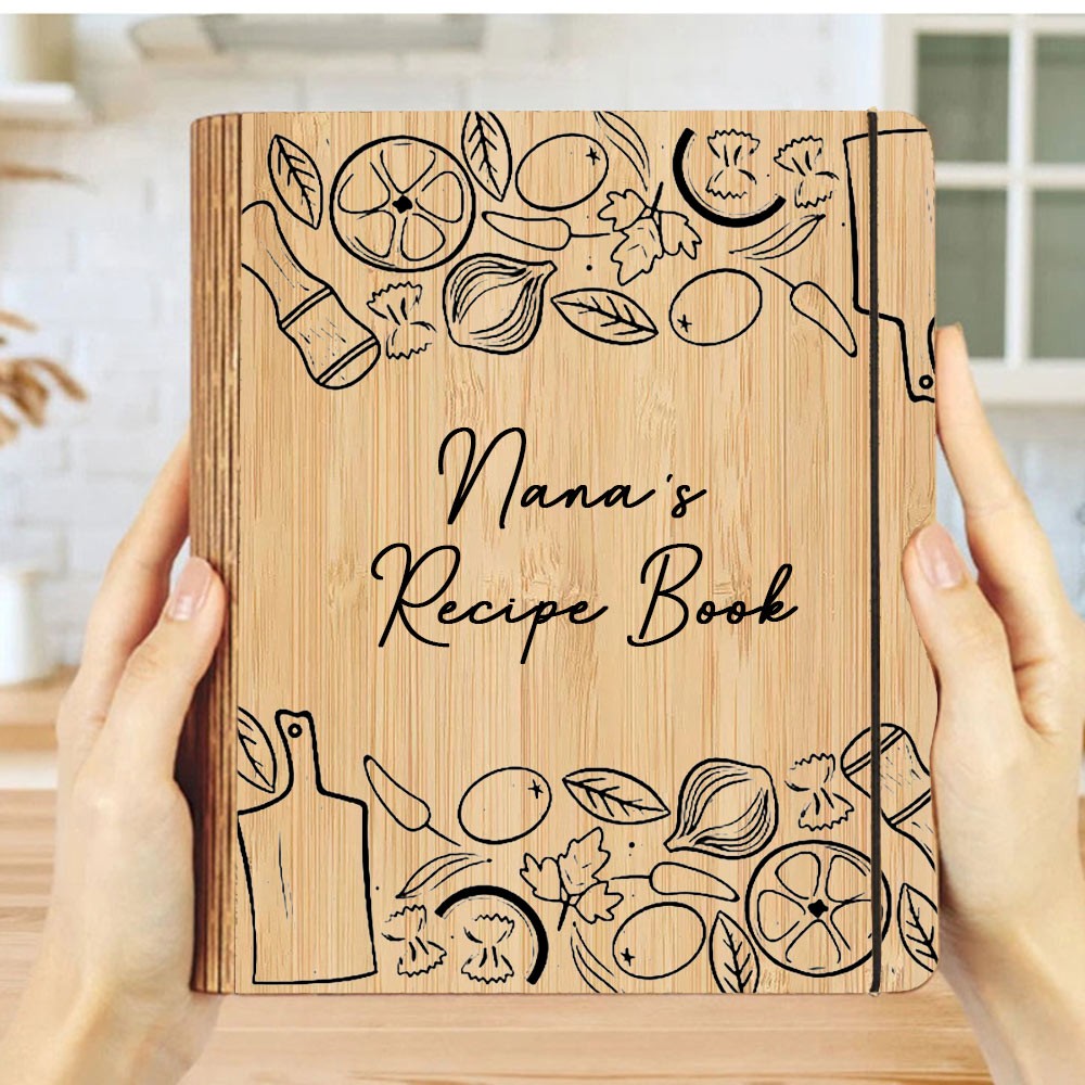 Personalized Family Wooden Recipe Book, Filled With Love & Memories Ideal Gifts for Grandma or Mom