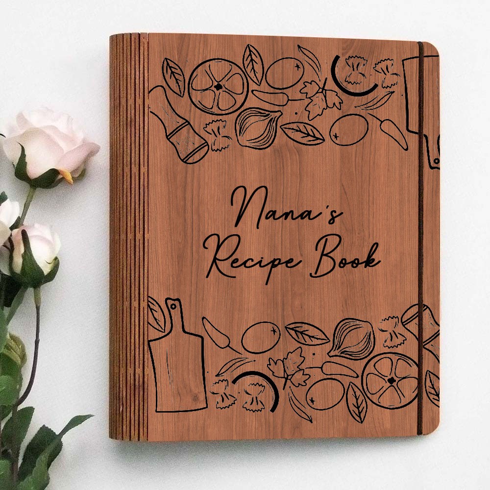 Hot Sale Personalized Family Wooden Recipe Book Mothers Day Gift Ideas